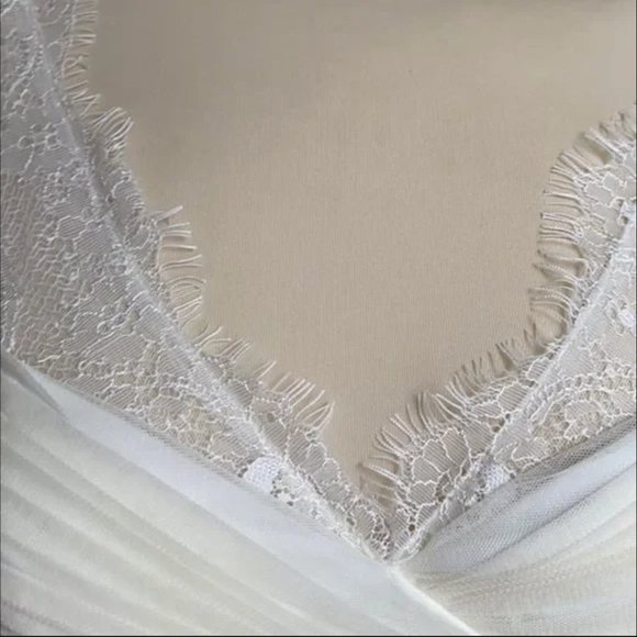 white BHLDN + HITHERTO Fleur Tulle Dress perfect for elopement or rehearsal! - Picture 10 of 11